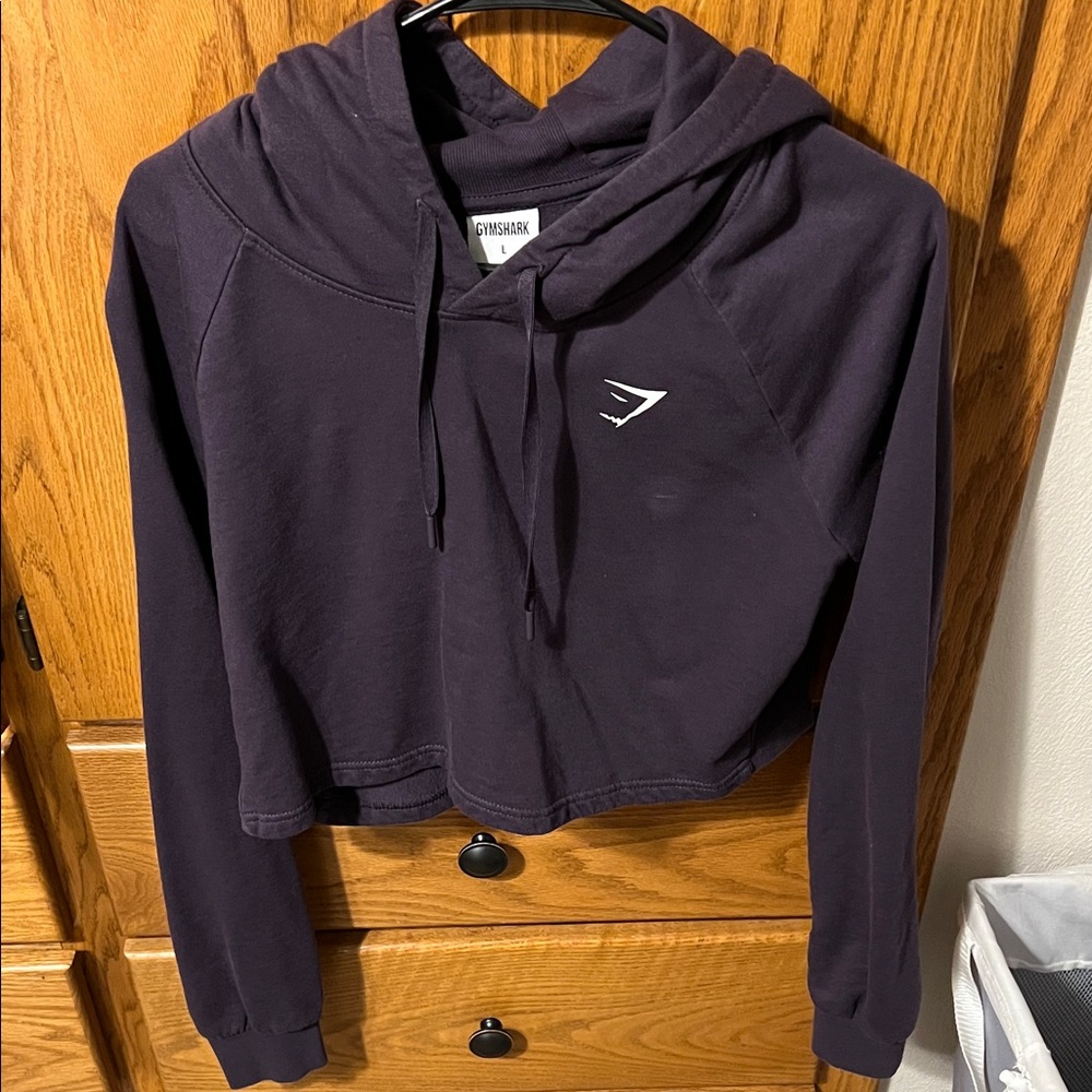 Gymshark Women's Purple Cropped Hoodie